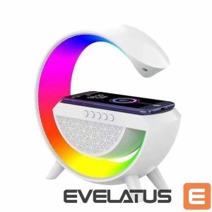 Stalinė lempa Elight  G Shape Speaker Lamp with RGB LED lightning & Wireless Smart Device Charger White