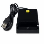Adapteris iLike  USB Smart Card Reader, Contact IC Card Reader for Digital Signature, eID, Banking & Government Cards Black