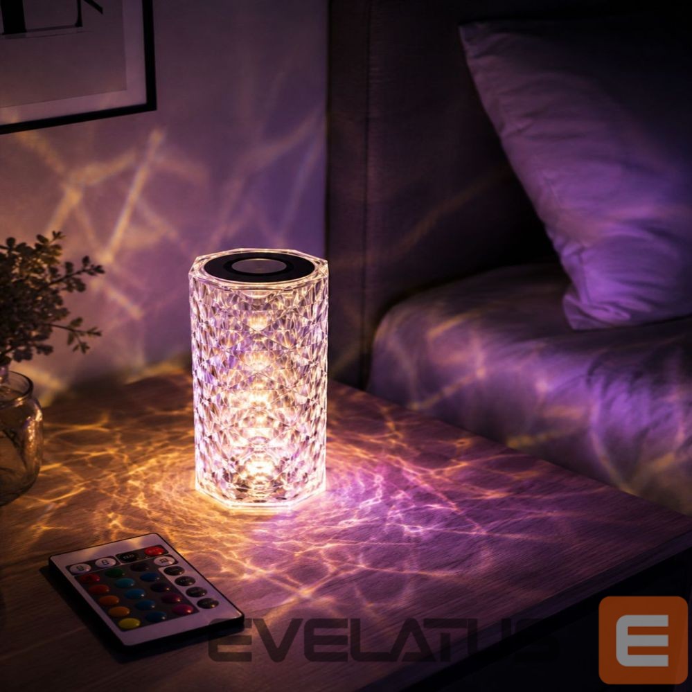 Stalinė lempa iLike Crystal Touch RGB LED Lamp with Bluetooth Speaker, Ambient Night Light, Remote Control