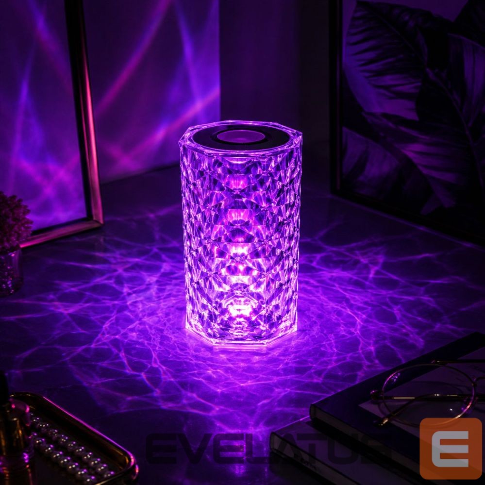 Stalinė lempa iLike Crystal Touch RGB LED Lamp with Bluetooth Speaker, Ambient Night Light, Remote Control