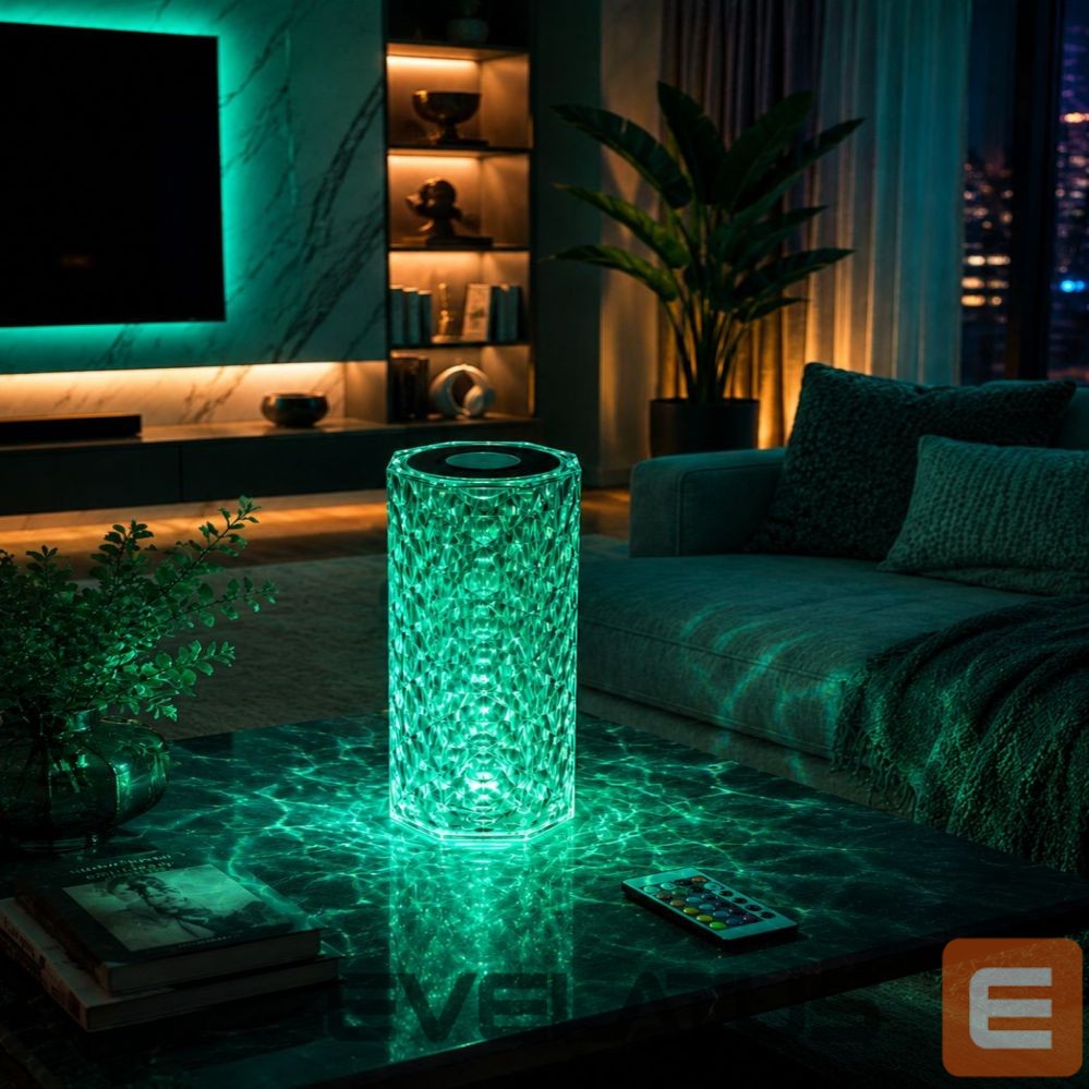 Stalinė lempa iLike Crystal Touch RGB LED Lamp with Bluetooth Speaker, Ambient Night Light, Remote Control