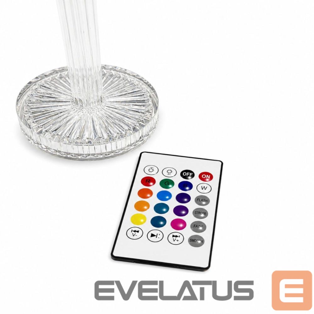 Stalinė lempa iLike Crystal Touch RGB LED Table Lamp with Bluetooth Speaker, Ambient Night Light & Remote Control