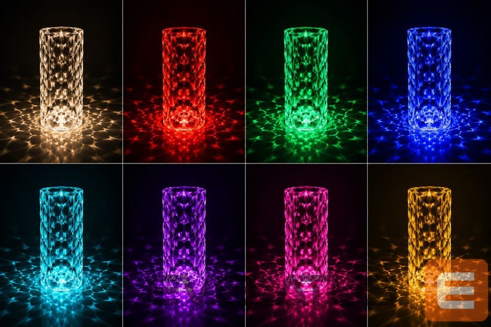 Stalinė lempa iLike Crystal Bubble Touch RGB LED Table Lamp with Bluetooth Speaker