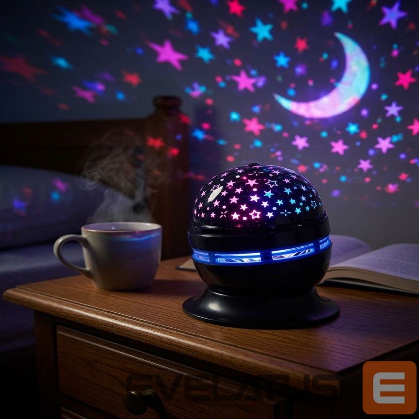 LED Prožektorius iLike RGB Crystal Ball Light, 180° Rotating Party Projector with Remote Black