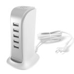 Adapteriai Dudao  5x USB charger with built-in EU power cable white (A5EU) 