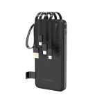 Išorinė baterija Wozinsky  W11-B 10000mAh 10W Powerbank with Built-in Cables and Flashlight Black