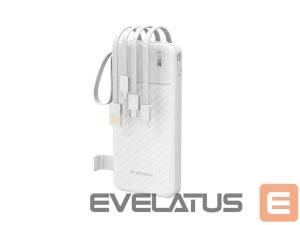 Išorinė baterija Wozinsky  W11-W 10000mAh 10W Powerbank with Built-in Cables and Flashlight White