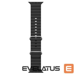 Dirželis iWear  S1 Grooved Soft Silicone 20mm strap for Apple Watch 49mm / 45mm / 44mm / 42mm Black