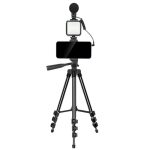 Selfie lazda Elight  M5 Vlog Smartphone Fix Video & Photo kit with Led light / Microphone / Tripod 1.3m / remote 