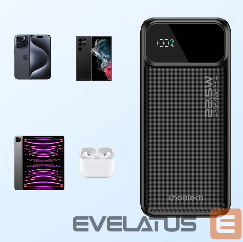Išorinė baterija Choetech Choetech Power Bank 30000 mAh Black