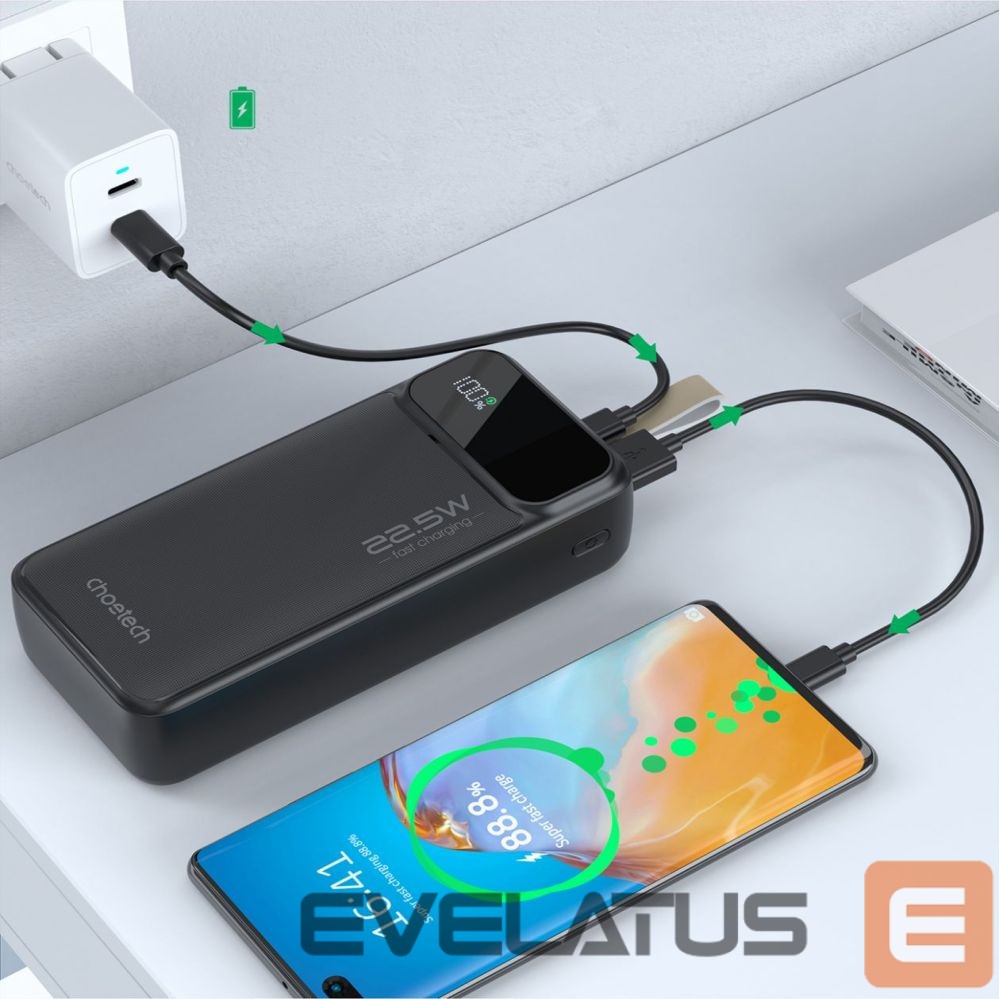 Išorinė baterija Choetech Choetech Power Bank 30000 mAh Black