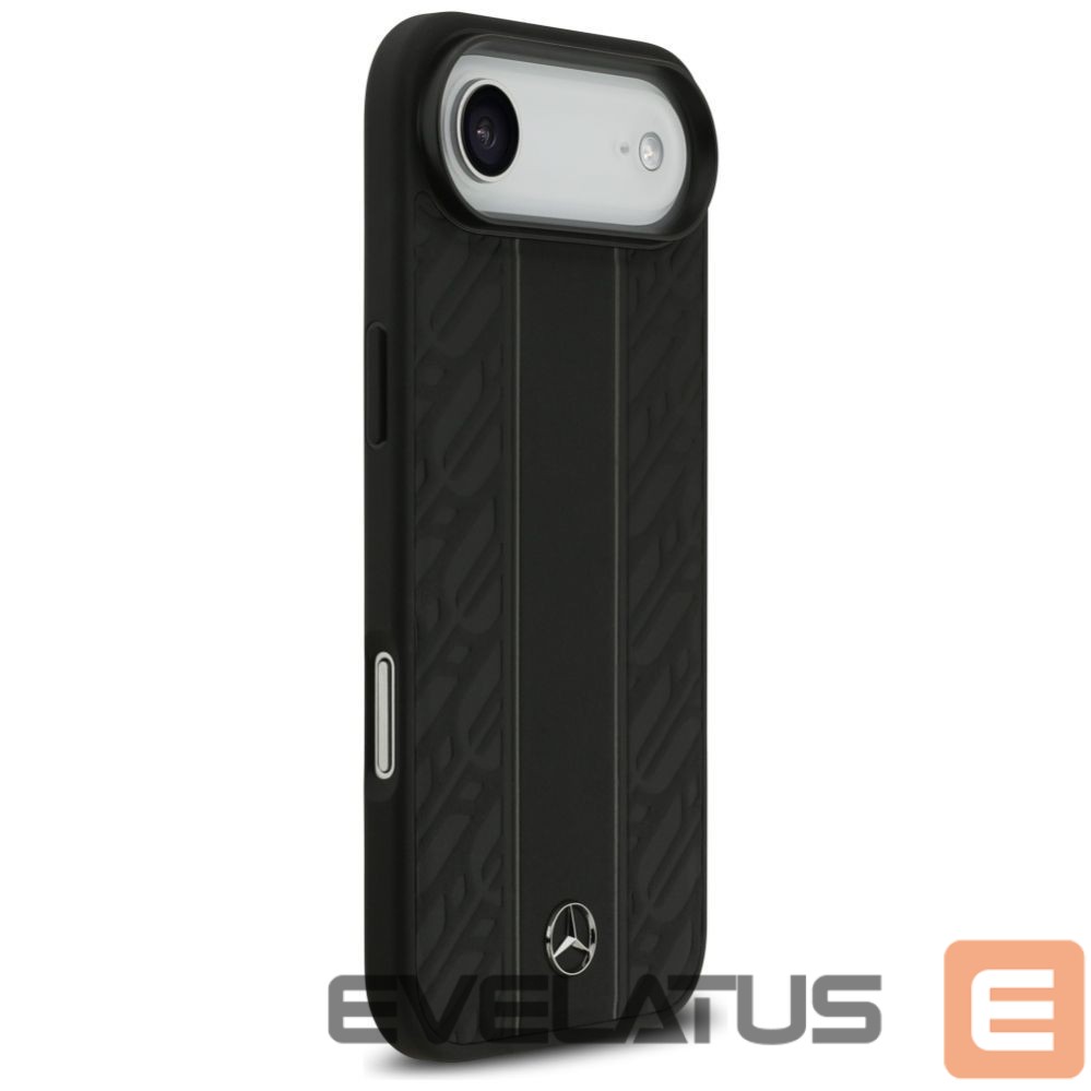 Kitos prekės Mercedes-Benz Mercedes Leather Laurel Leaves Stripes MagSafe Case for iPhone 17 Air - Black