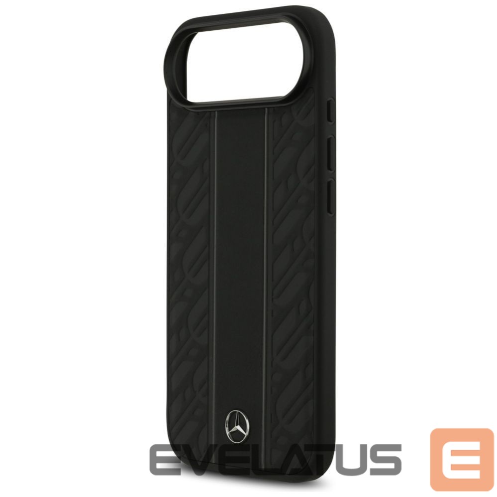 Kitos prekės Mercedes-Benz Mercedes Leather Laurel Leaves Stripes MagSafe Case for iPhone 17 Air - Black