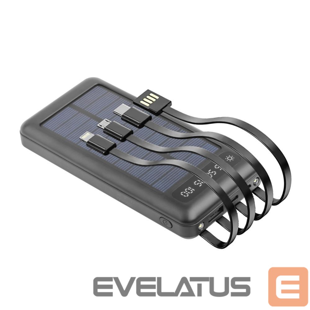 Išorinė baterija Setty Setty solar power bank SLR-100 10000 mAh black