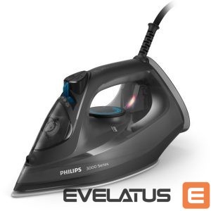 Lygintuvai Philips  Steam iron | DST3041/80 3000 series | Steam Iron | 2600 W | Continuous steam 40 g/min | Water tank capacity 300 ml | Black | Steam boost performance 200 g/min 